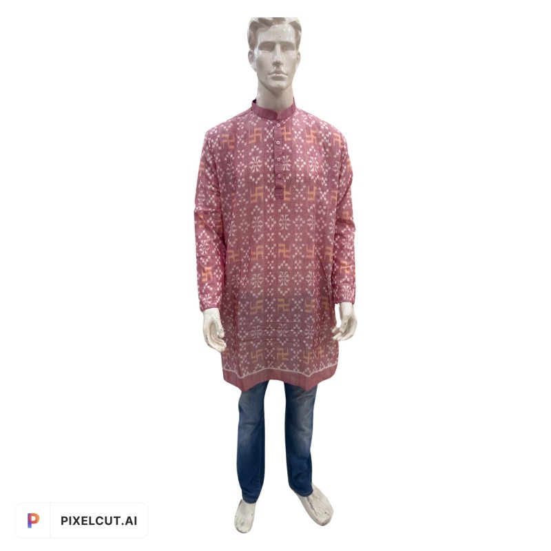 Odisha Handloom Pure Cotton Long  Kurta for Men By Youfunky