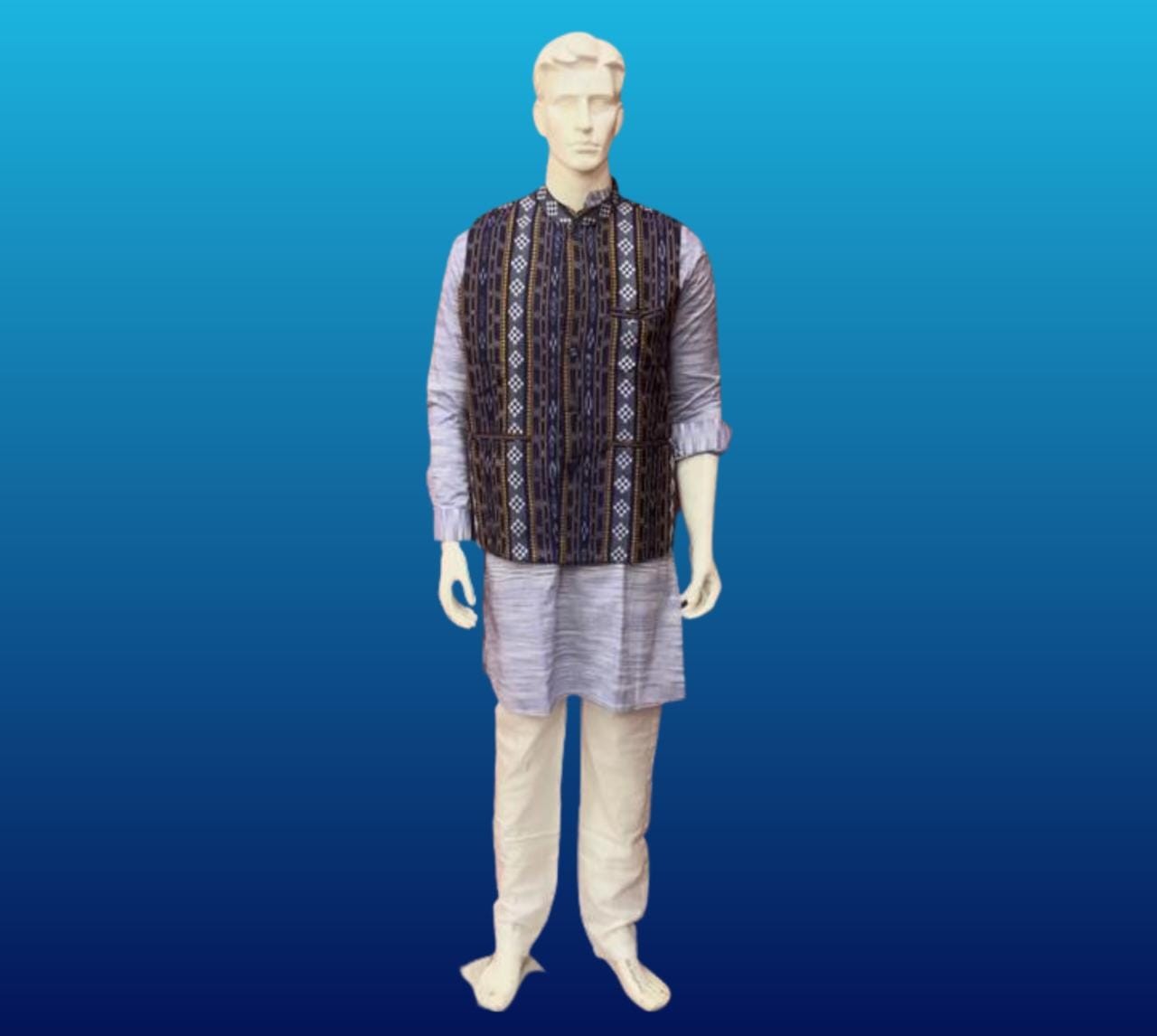 Pasapalli Handloom Cotton Weaved Modi Jacket for Men By Youfunky