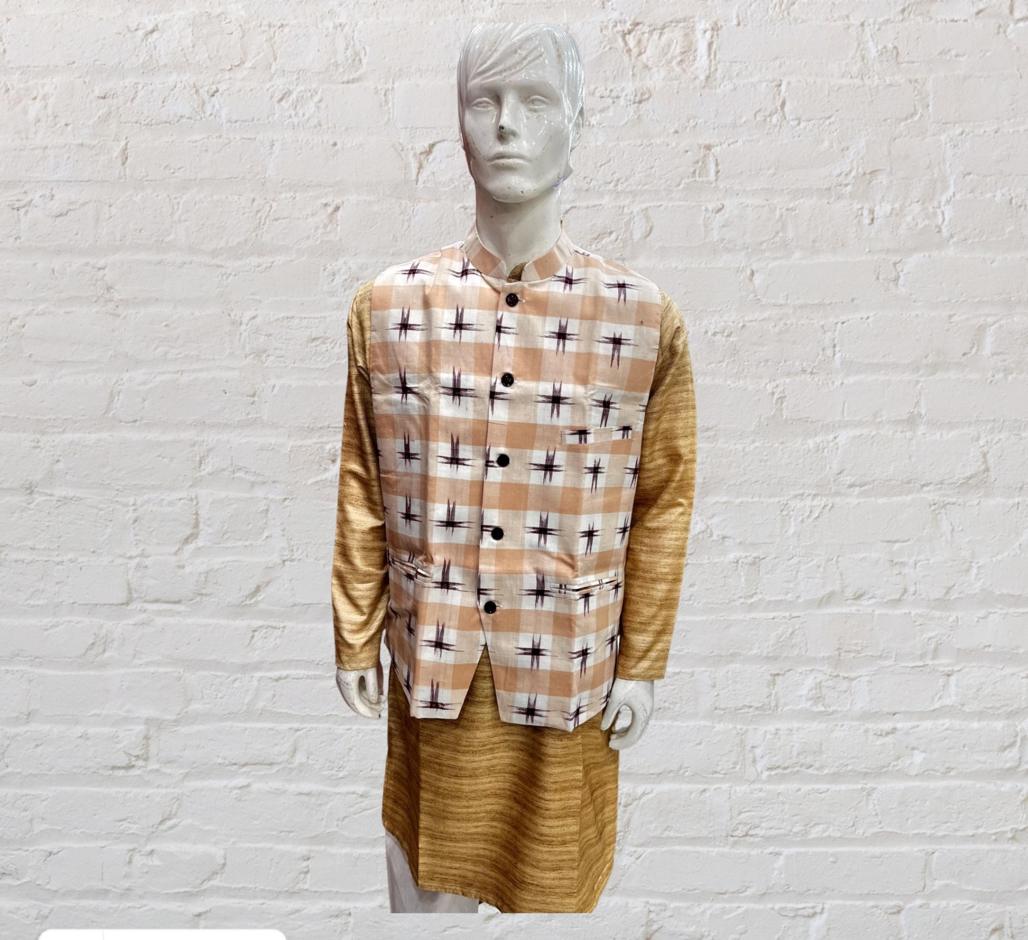 Sambalpuri Handloom Pure Cotton Modi Jacket For Men By YOUFUNKY