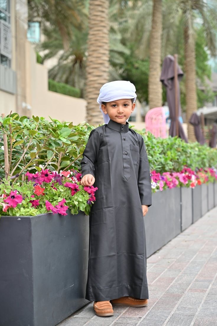 Dubai Ethinic Wear Long Kurta With Pant Set For Kids Boys