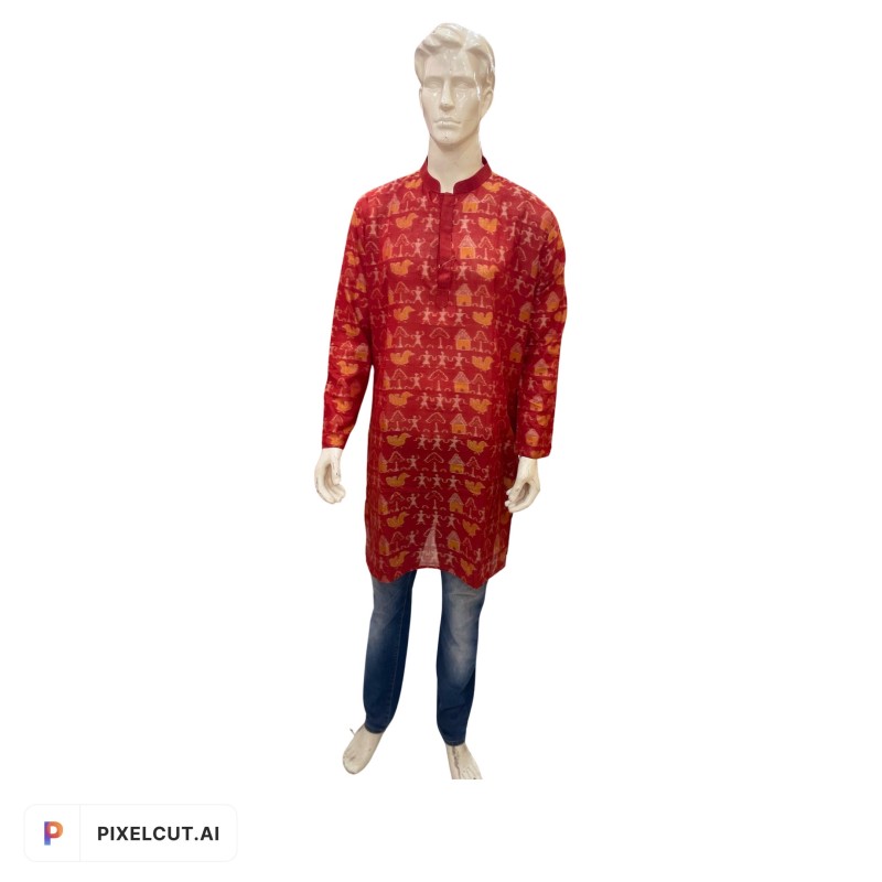 Odisha Handloom Pure Cotton Long  Kurta for Men By Youfunky