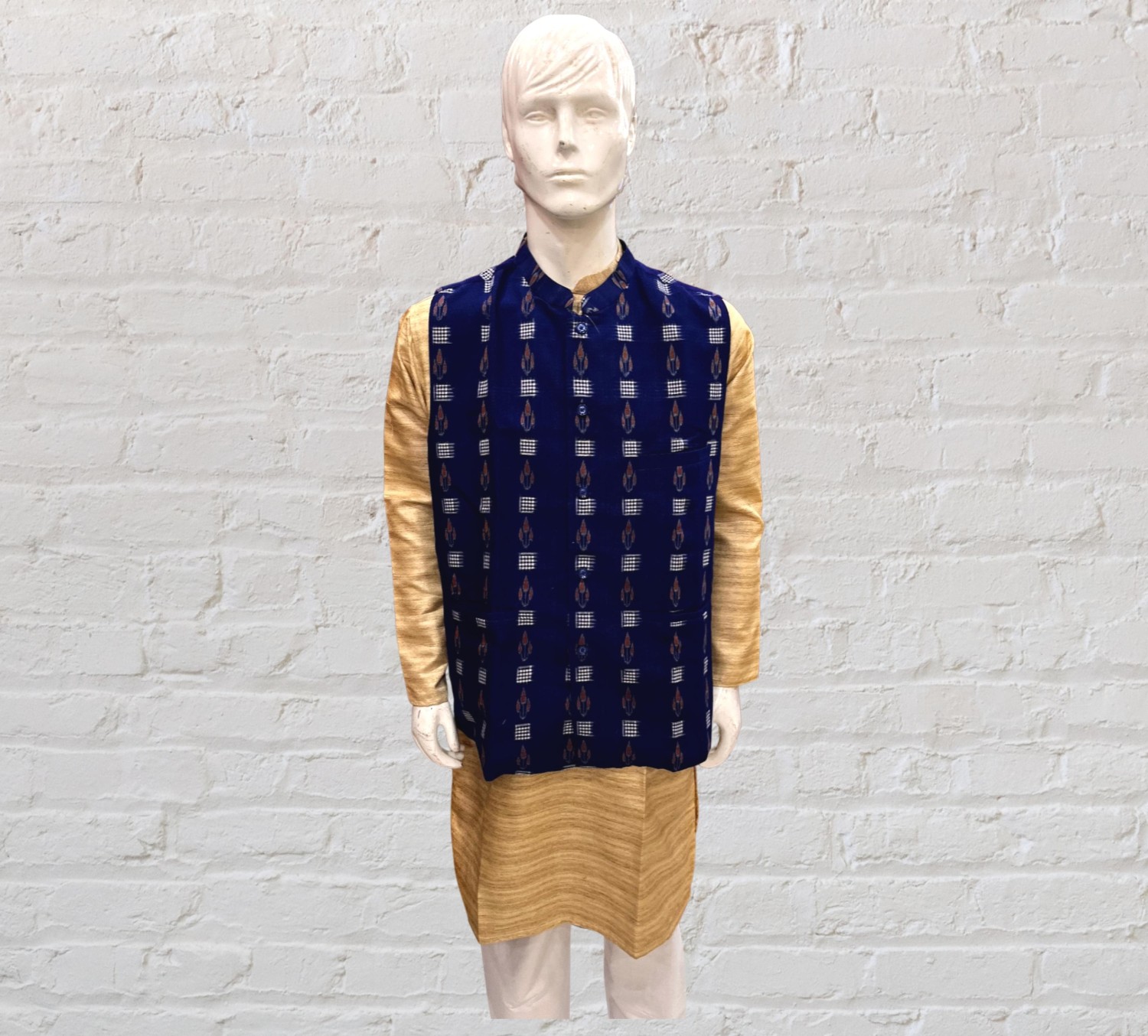 Sambalpuri Handloom Pure Cotton Modi Jacket For Men By YOUFUNKY