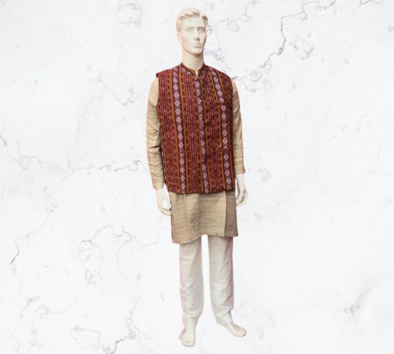 Pasapalli Handloom Cotton Weaved Modi Jacket for Men By Youfunky