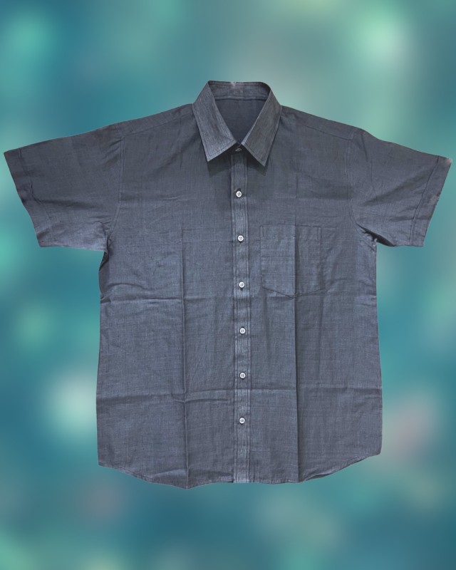 Plain Handloom Pure Cotton Half Sleeve Shirt for Men