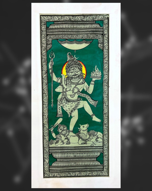 Pattachitra art of Lord Shiva Killing Tripurasura